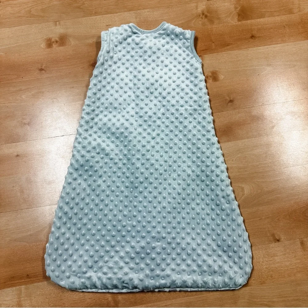Hudson Baby Gray Velour Mink Zip Up Sleep Sack Size 12-18M